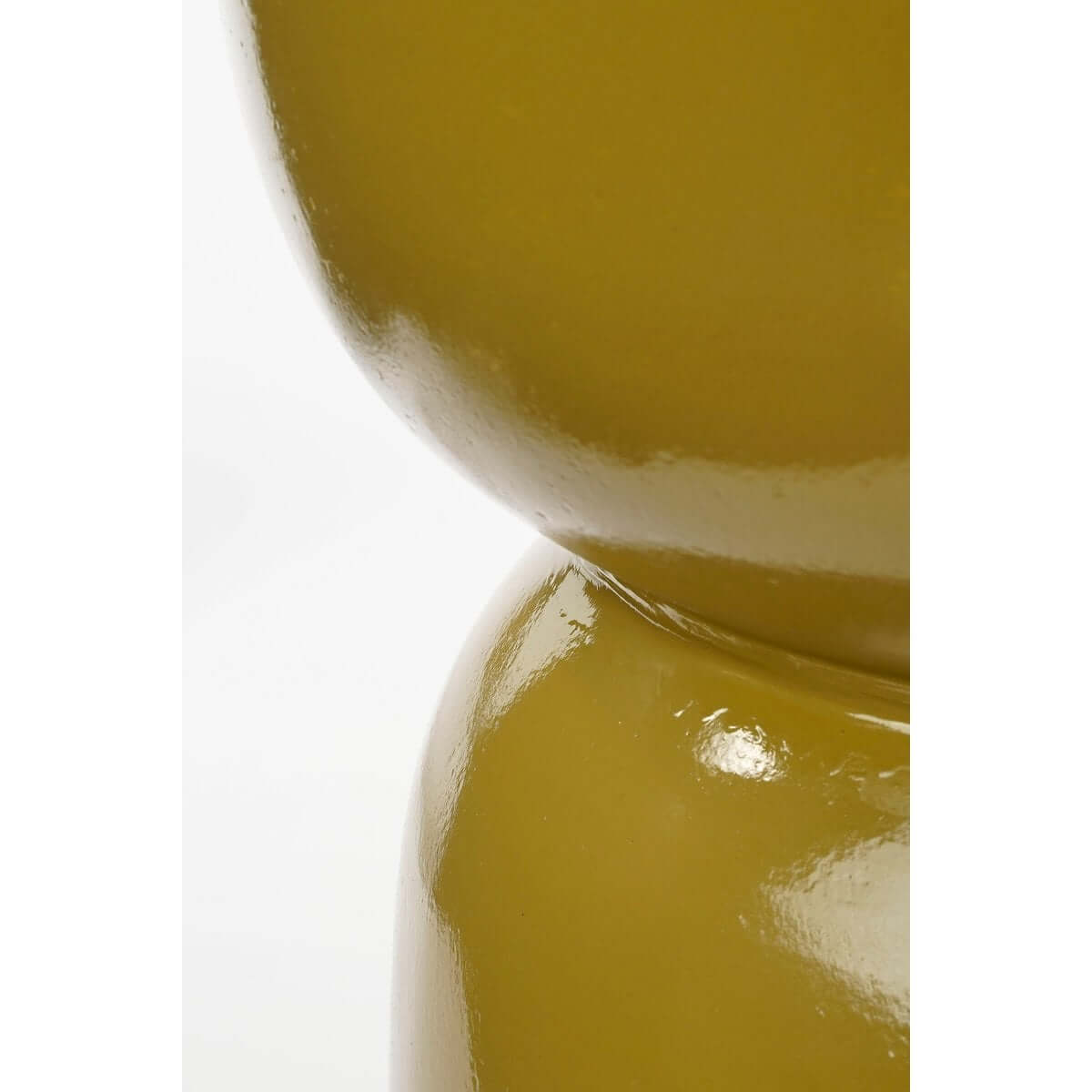 Stage bijzettafel keramiek geel - rond met sculpturale vorm - Ø 35 × 45 cm