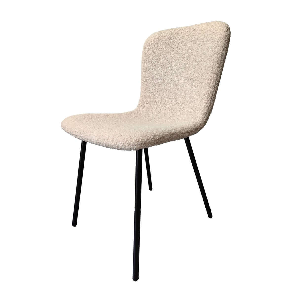 Bouclé look chair set of 4 beige - SalesFever
