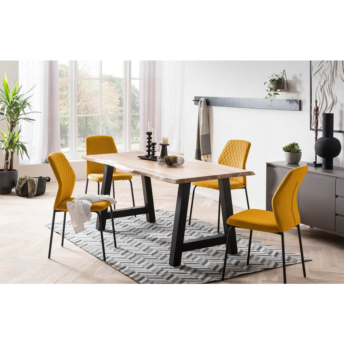 Chair set of 2 yellow - SalesFever