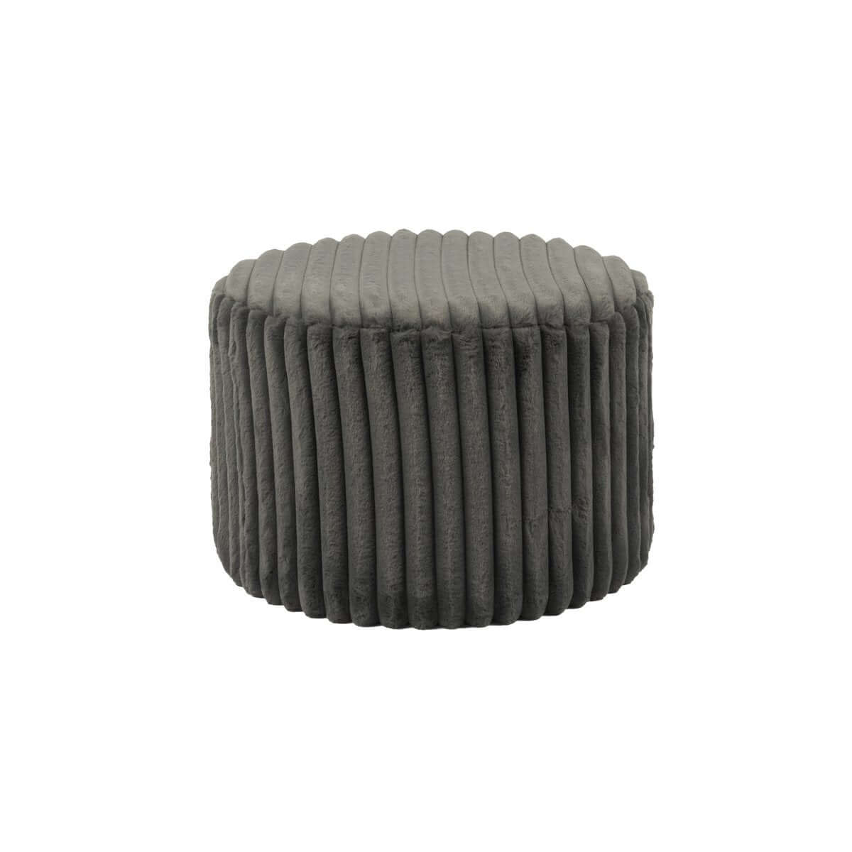 Stool Ø55 cm plush cord dark gray - SalesFever
