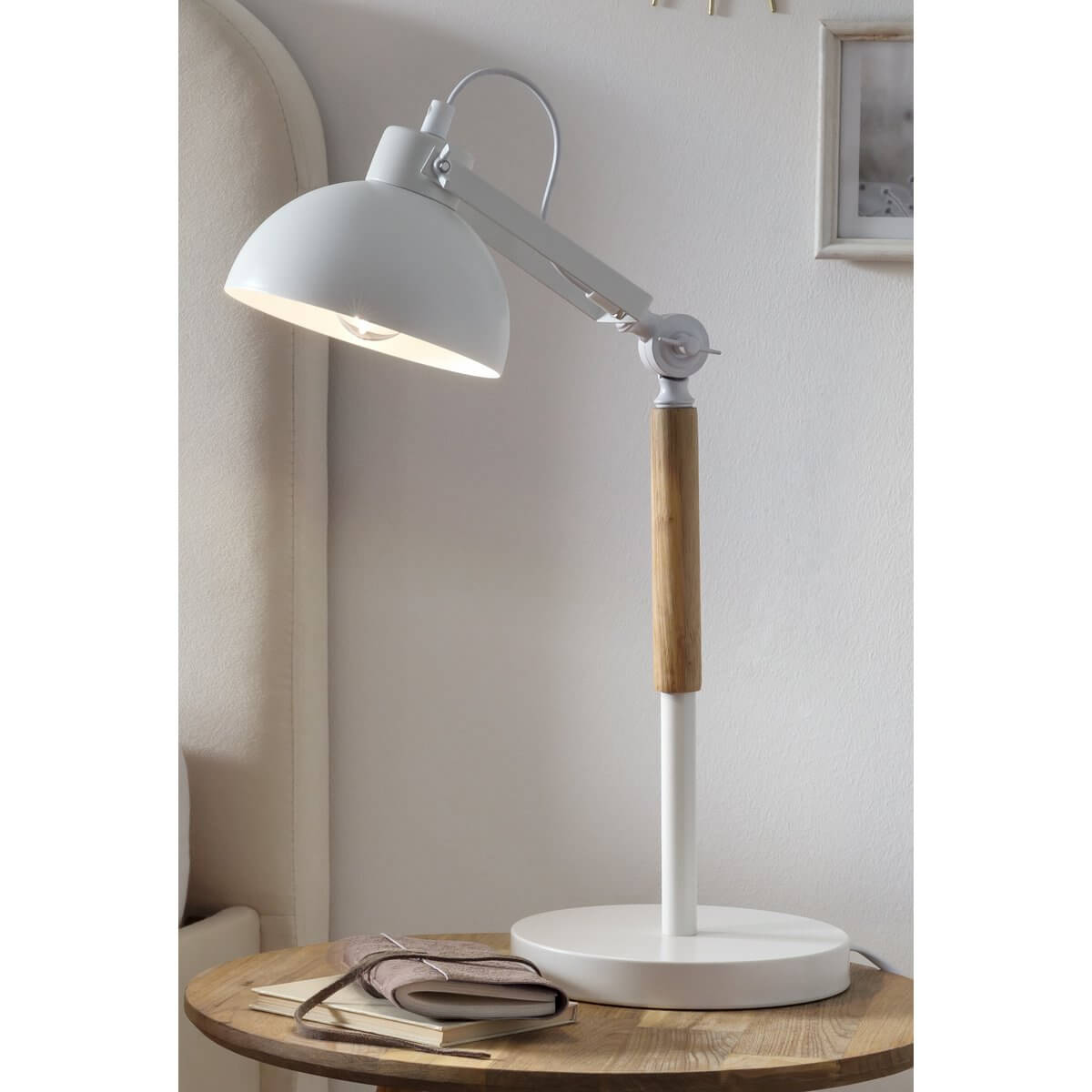Table lamp Scandinavian white/natural - SalesFever