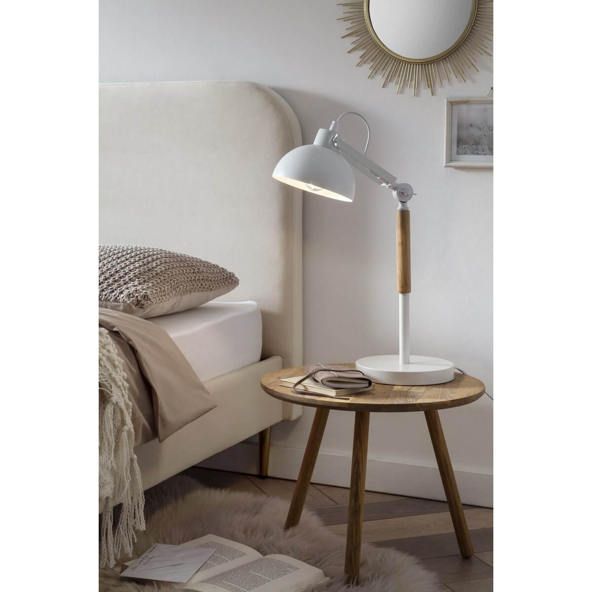 Table lamp Scandinavian white/natural - SalesFever