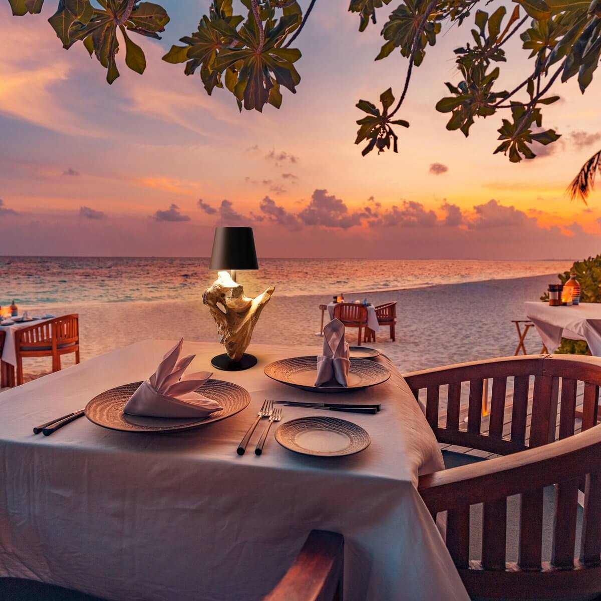 Tischleuchte 29 cm Natur/Schwarz mit LED-Akku - SalesFever