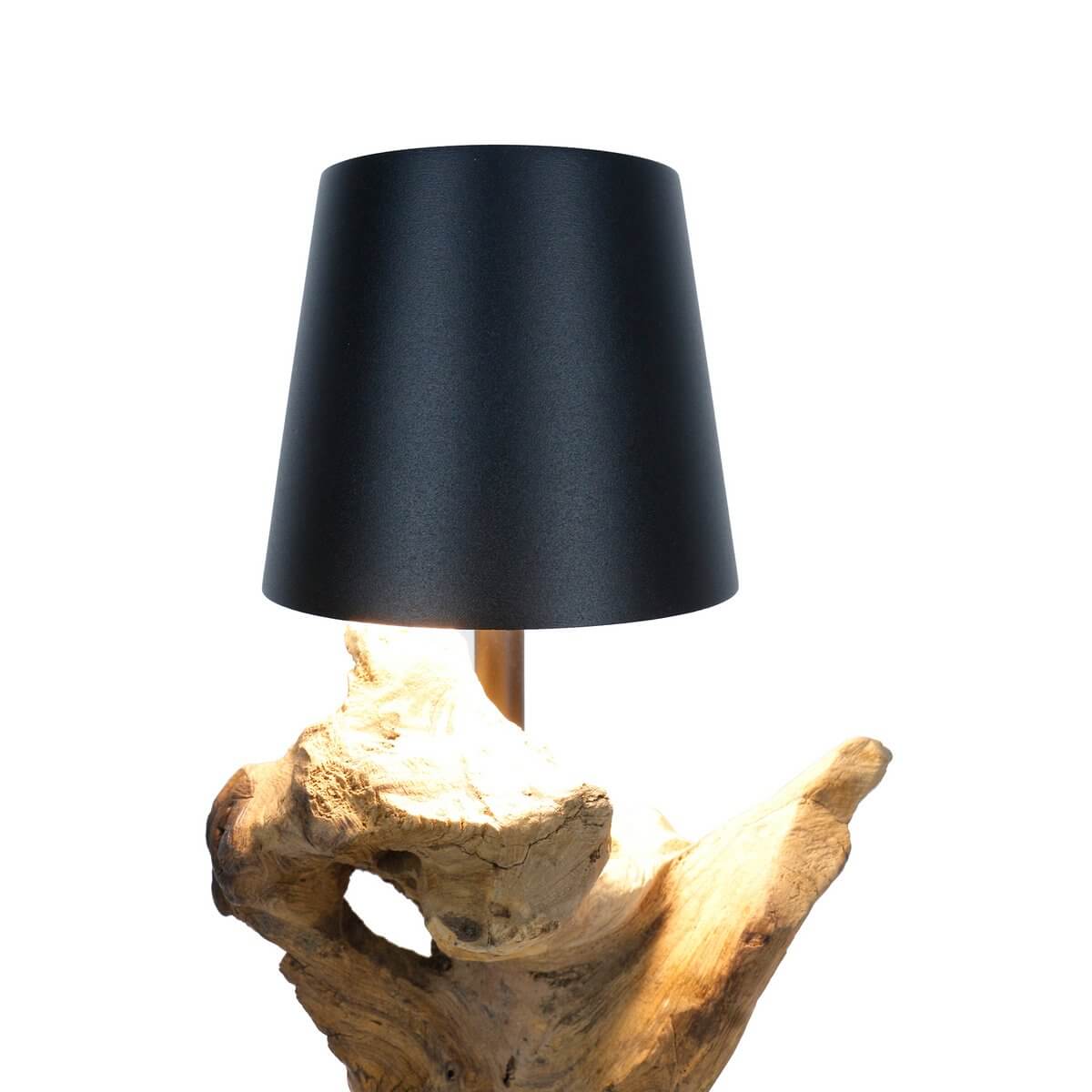 Tischleuchte 29 cm Natur/Schwarz mit LED-Akku - SalesFever