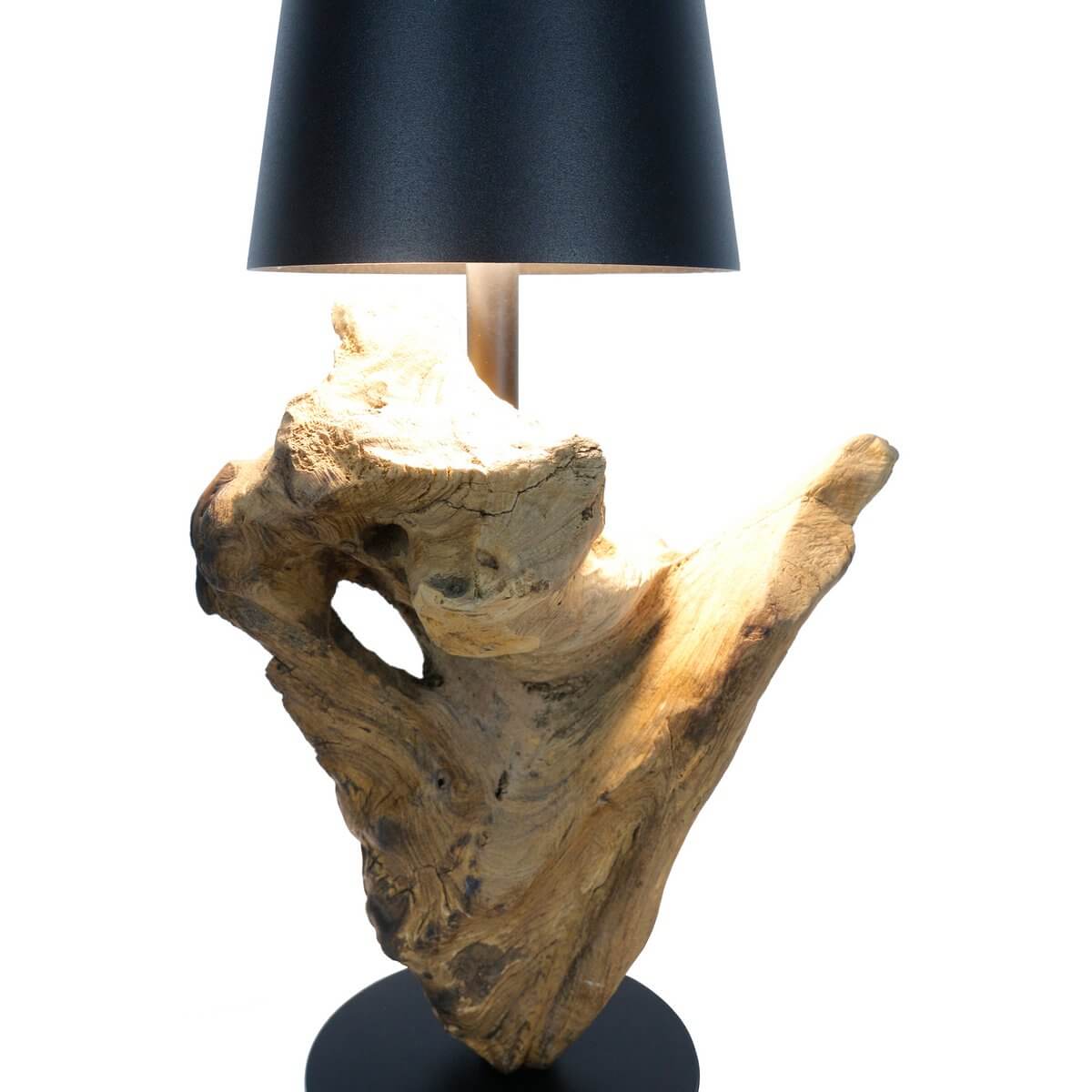 Tischleuchte 29 cm Natur/Schwarz mit LED-Akku - SalesFever