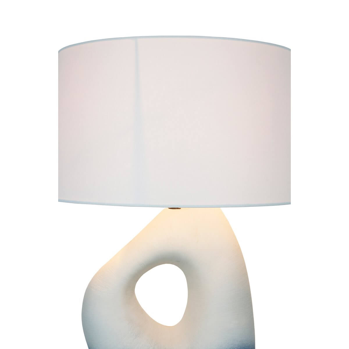 Table lamp ceramic/linen blue/white - SalesFever