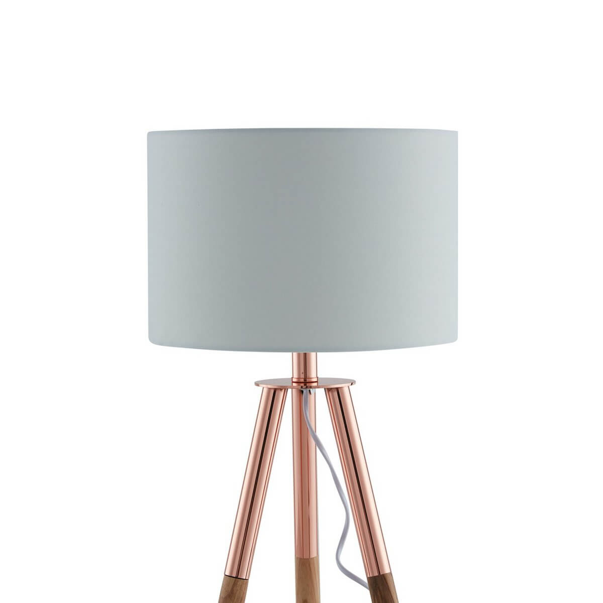 Table lamp with wooden frame and copper / oak fabric shade - SalesFever
