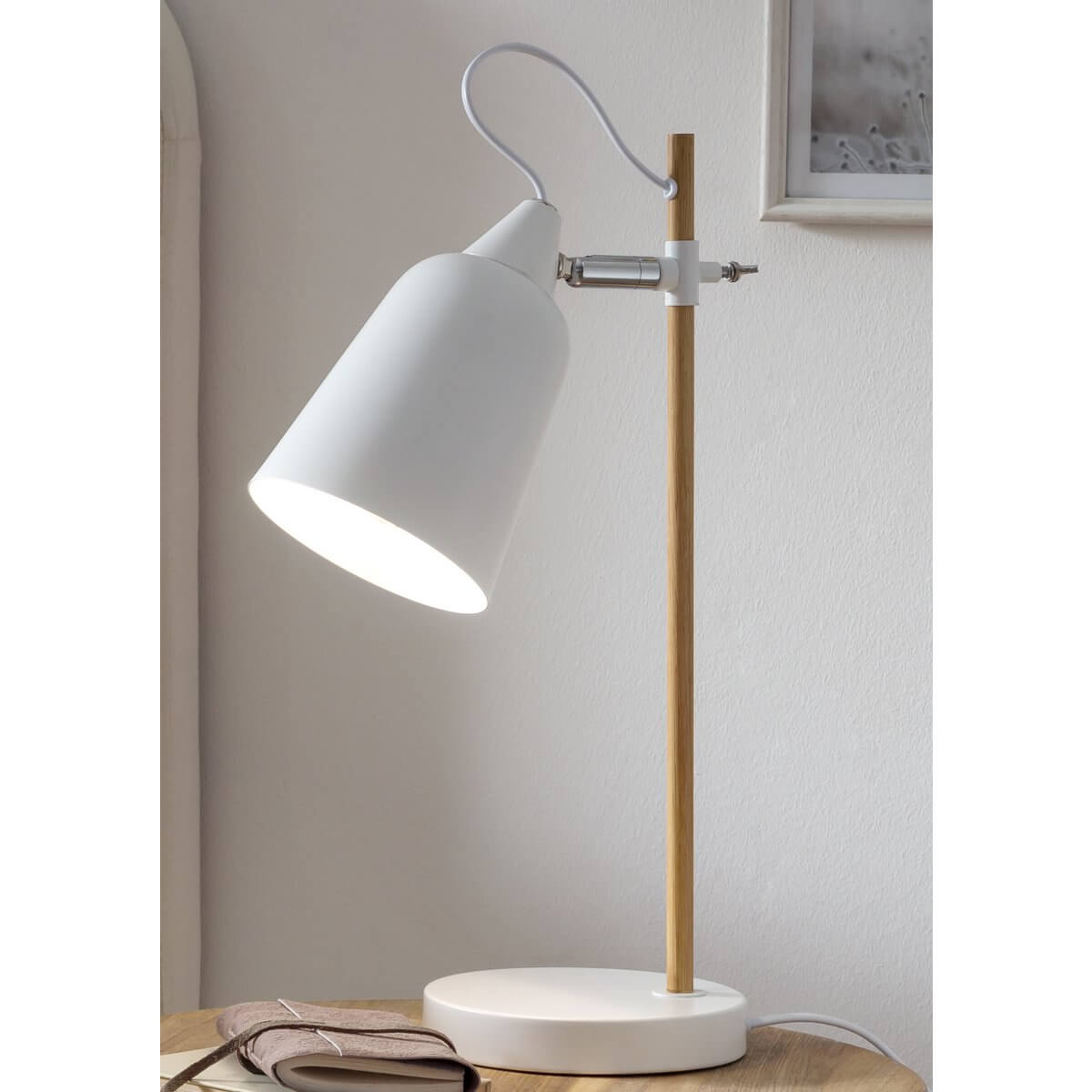 Table lamp white/natural - SalesFever