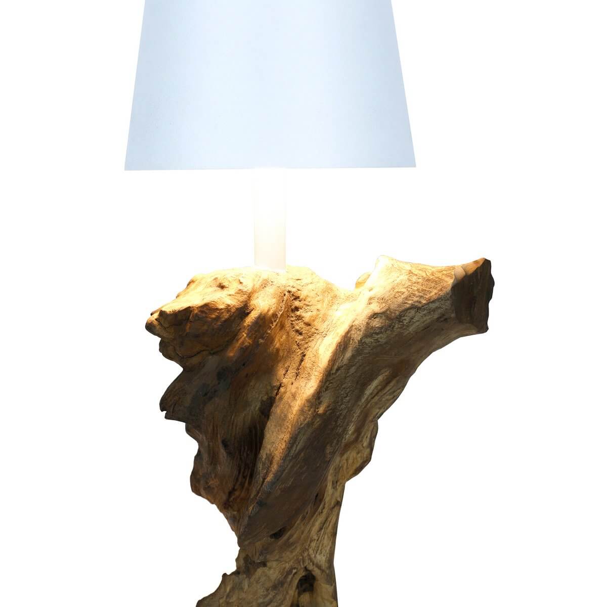 Tischleuchte 29 cm Natur/Weiß mit LED-Akku - SalesFever