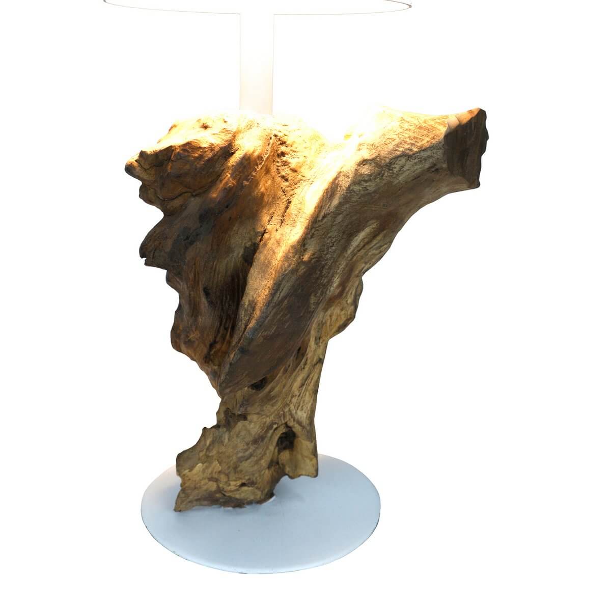 Tischleuchte 29 cm Natur/Weiß mit LED-Akku - SalesFever