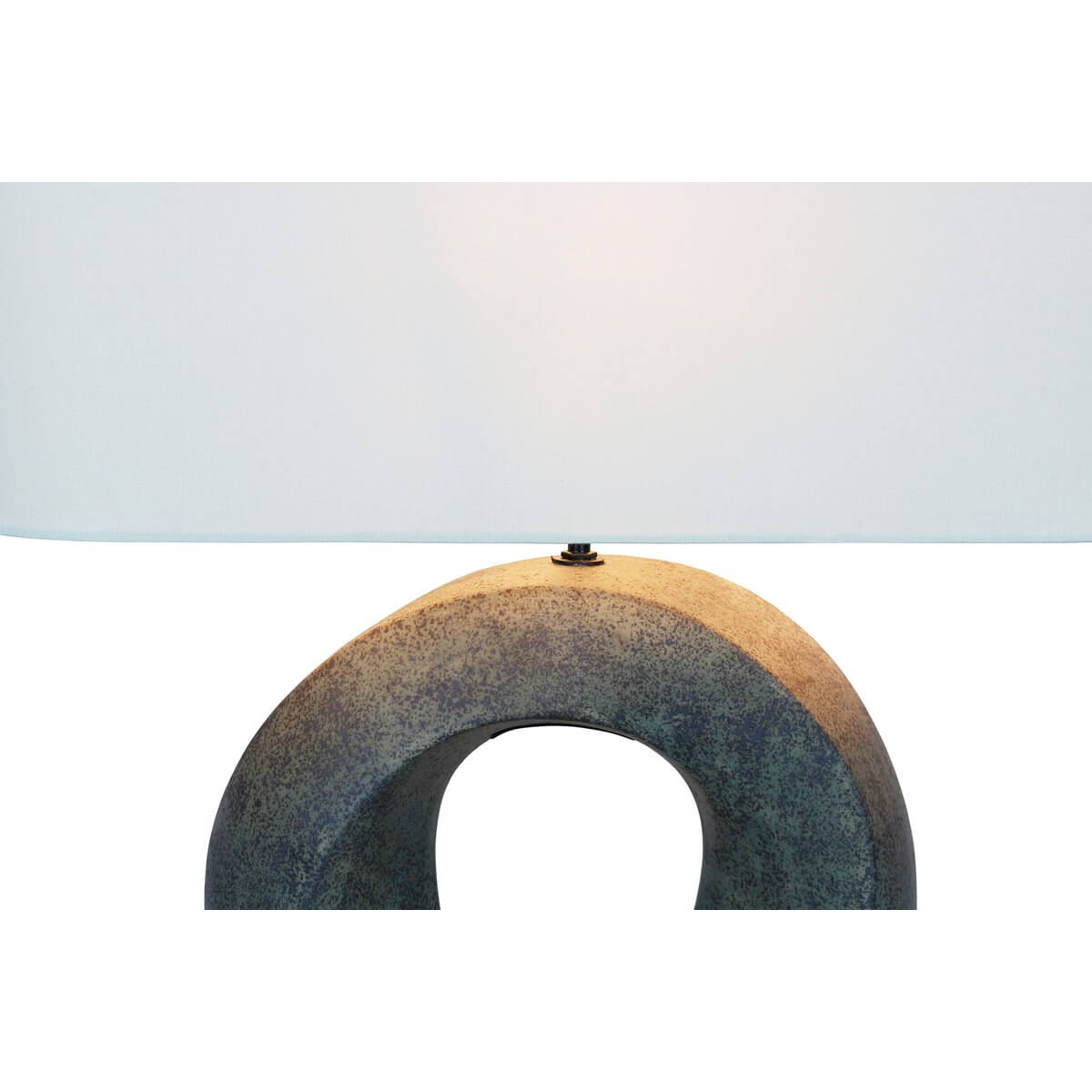 Tischleuchte Keramik/Leinen Grün/Beige - SalesFever