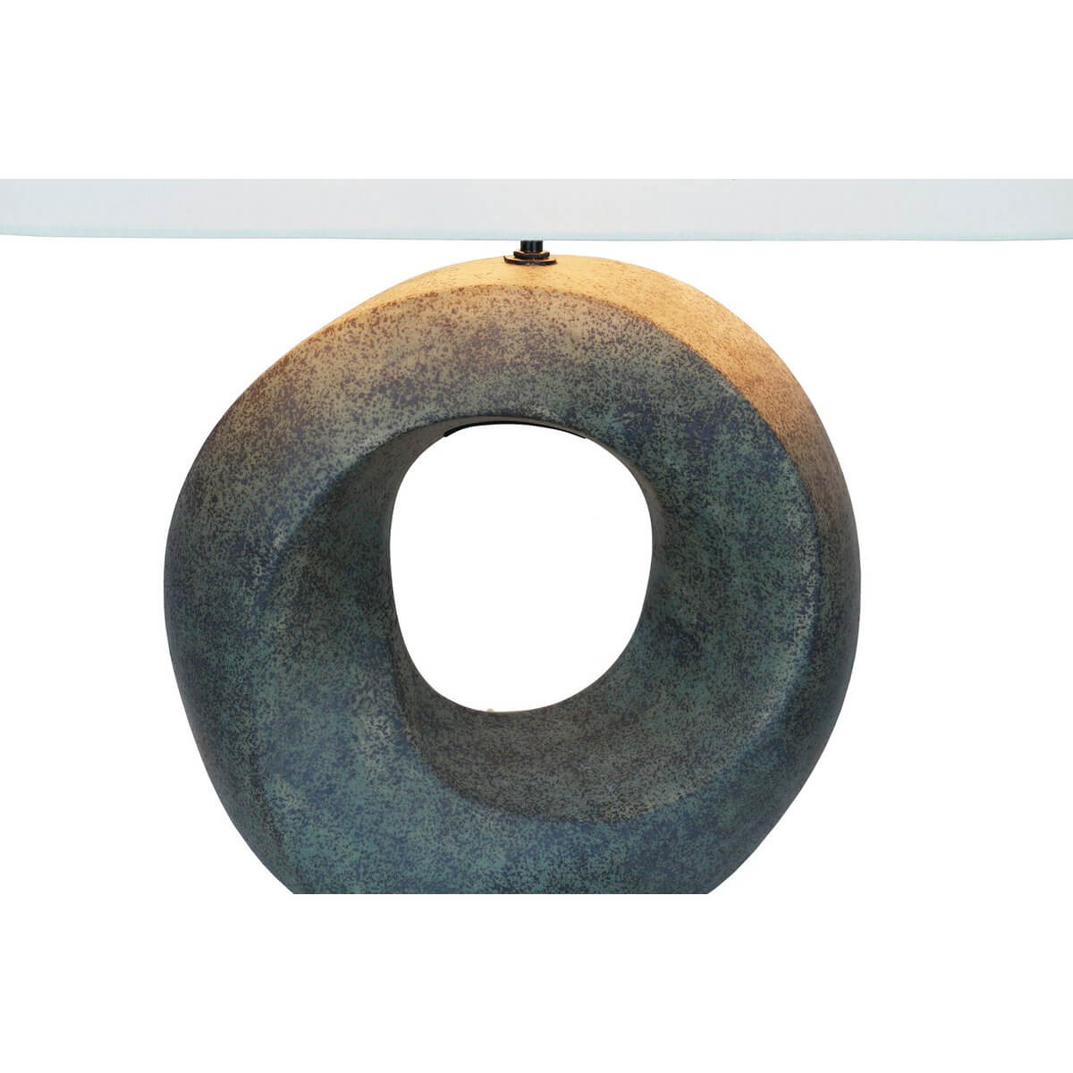 Tischleuchte Keramik/Leinen Grün/Beige - SalesFever