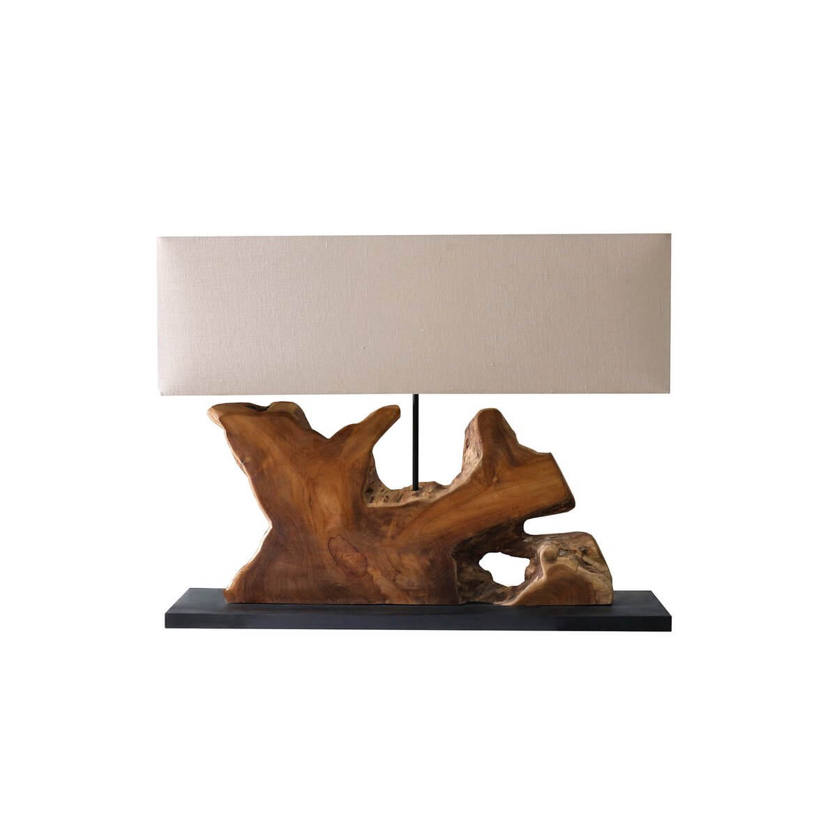 Tischleuchte Treibholz/Leinen Natur 59 cm - SalesFever