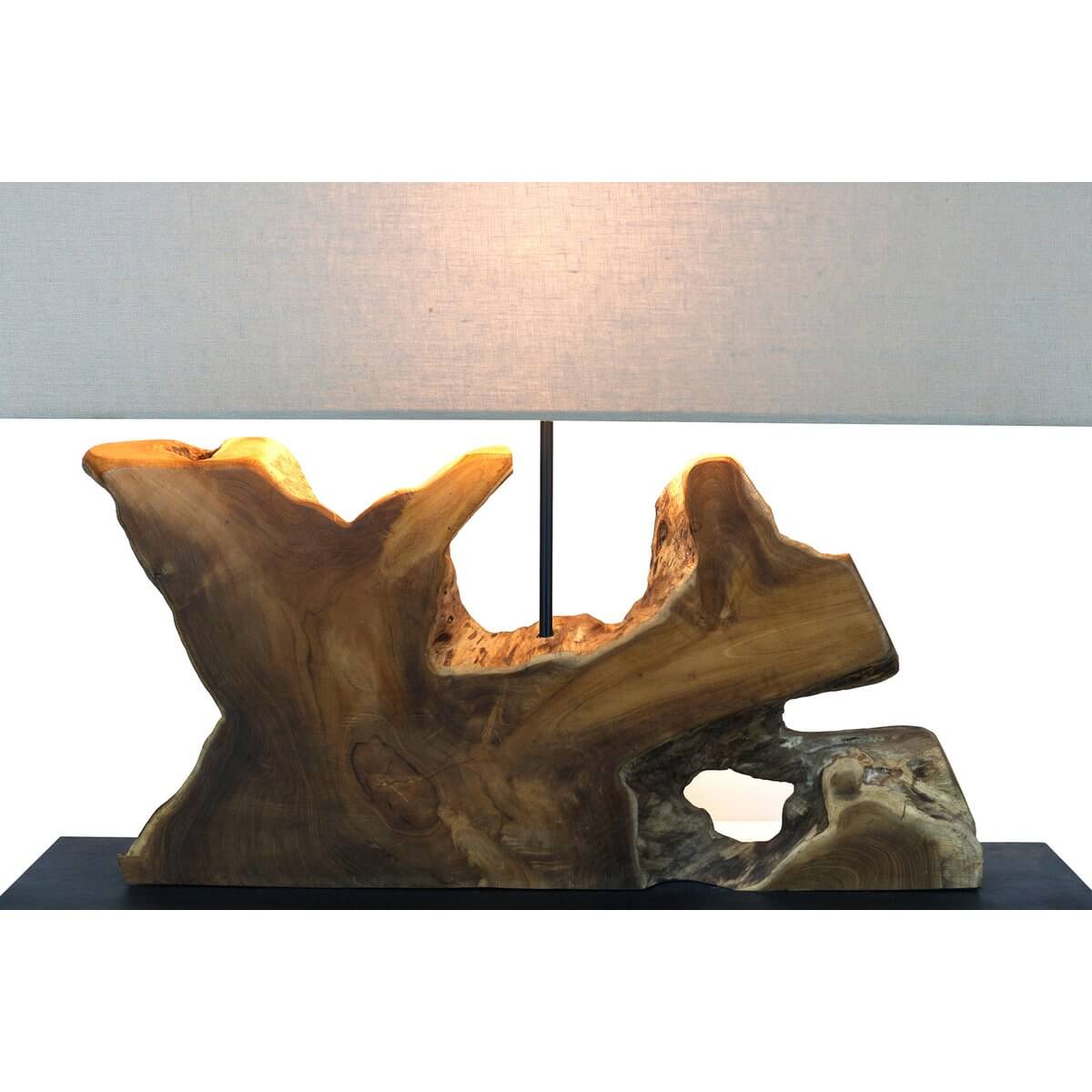 Tischleuchte Treibholz/Leinen Natur 59 cm - SalesFever