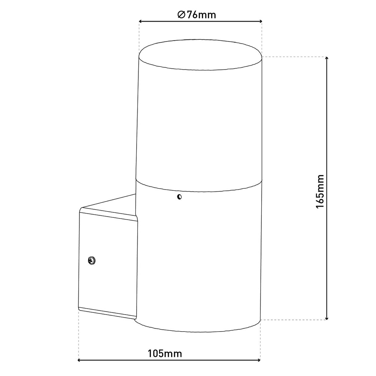 Torcia buitenmuurlamp slank - voor brede lichtspreiding - 16,5 × 10,5 × 16,5 cm