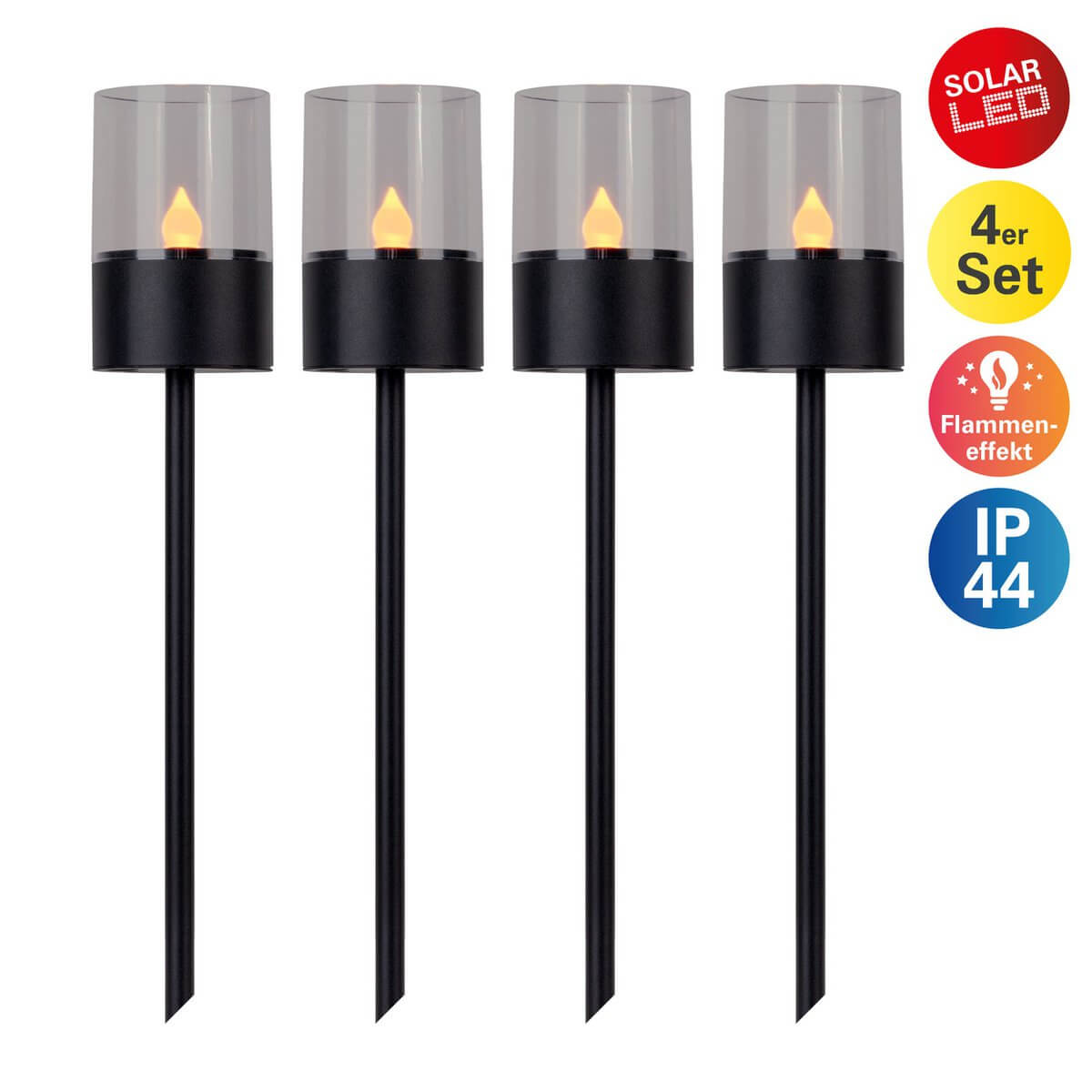 Tuindecoratie stokken metaal kunststof - 37 cm - set van 4