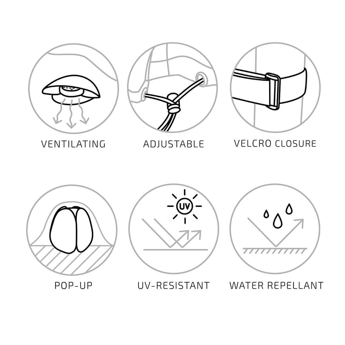 Tuinmeubelhoes polyester zwart voor tafel met 6 stoelen - 235 × 155 × 95 cm