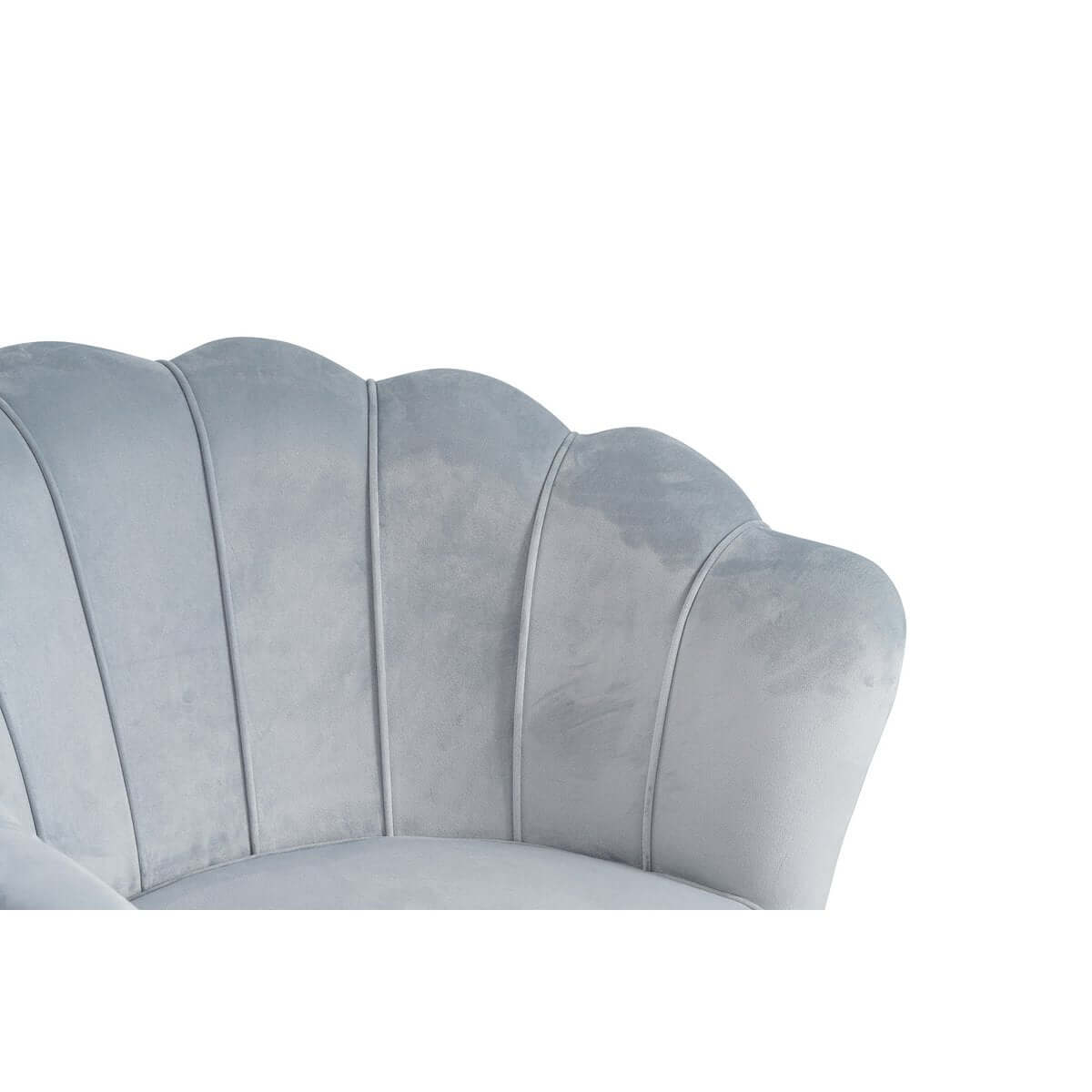 Velvet shell armchair in light grey - SalesFever