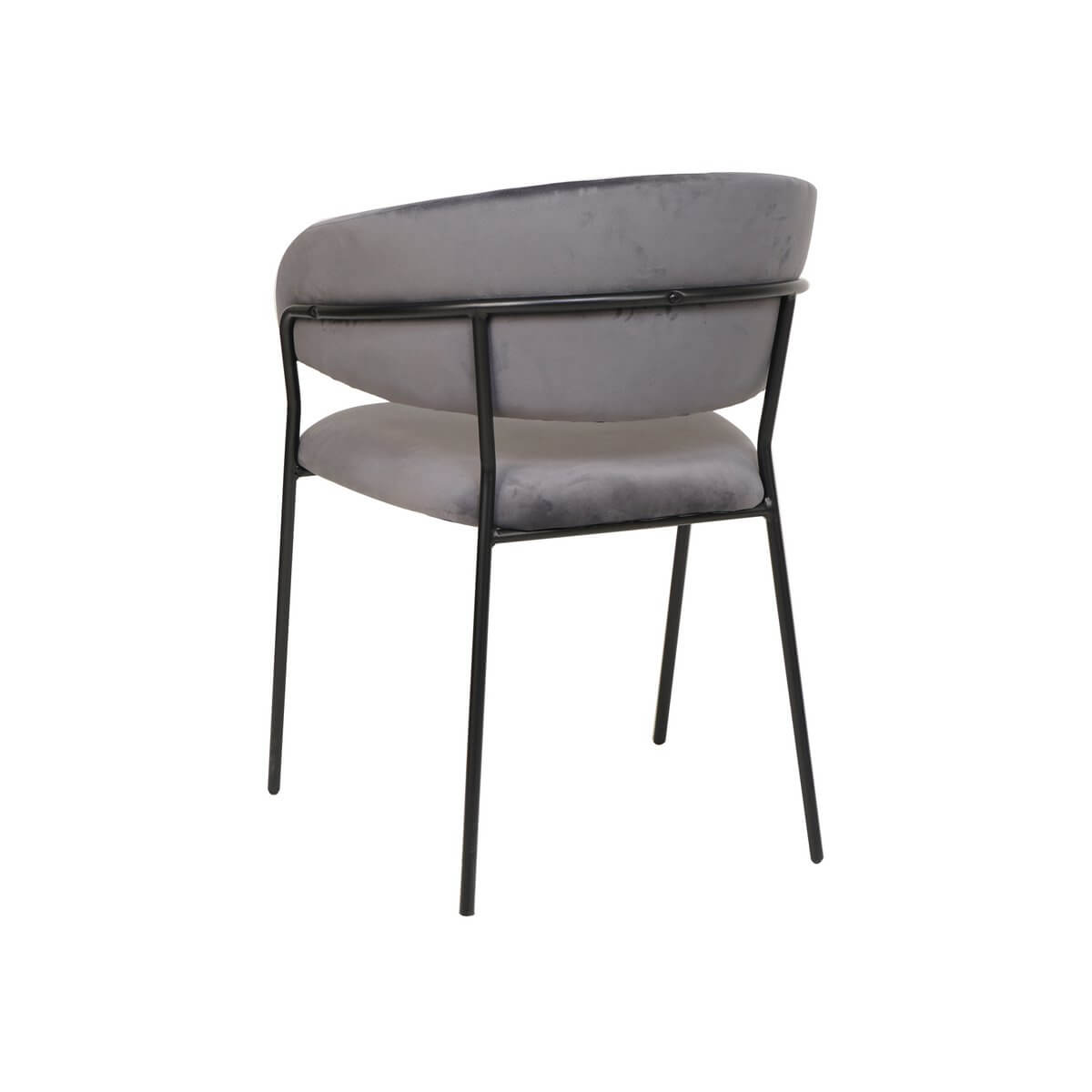 Gray velvet chair with quilted back - SalesFever