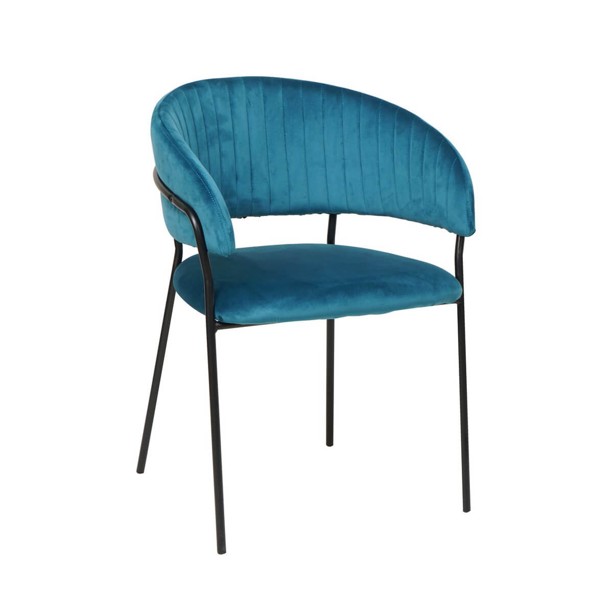 Velvet chair with turquoise back quilting - SalesFever
