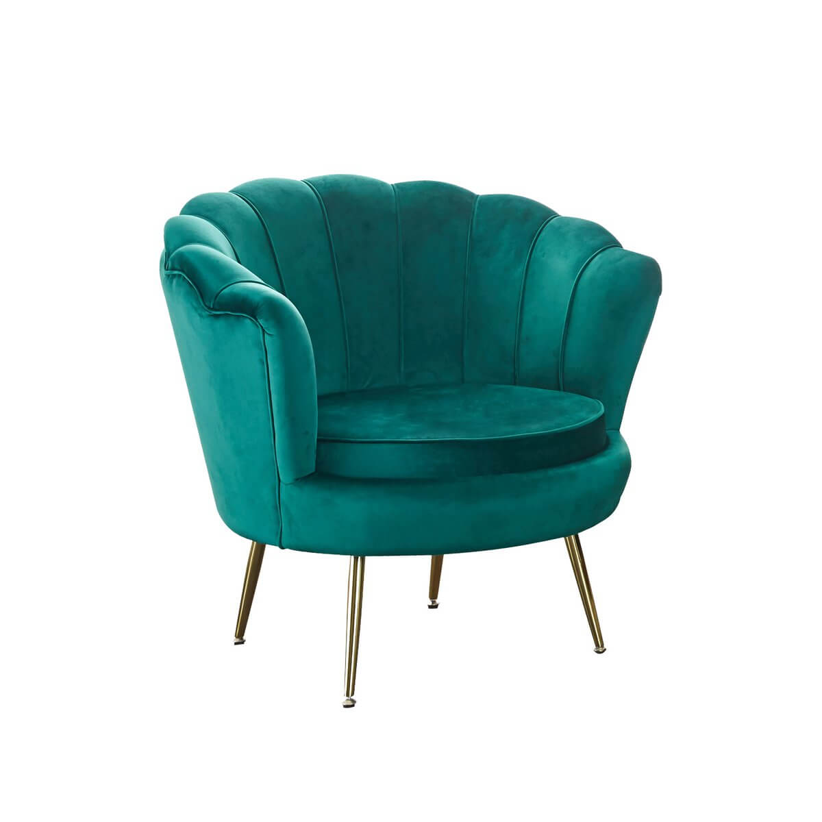 Velvet shell armchair Green - SalesFever