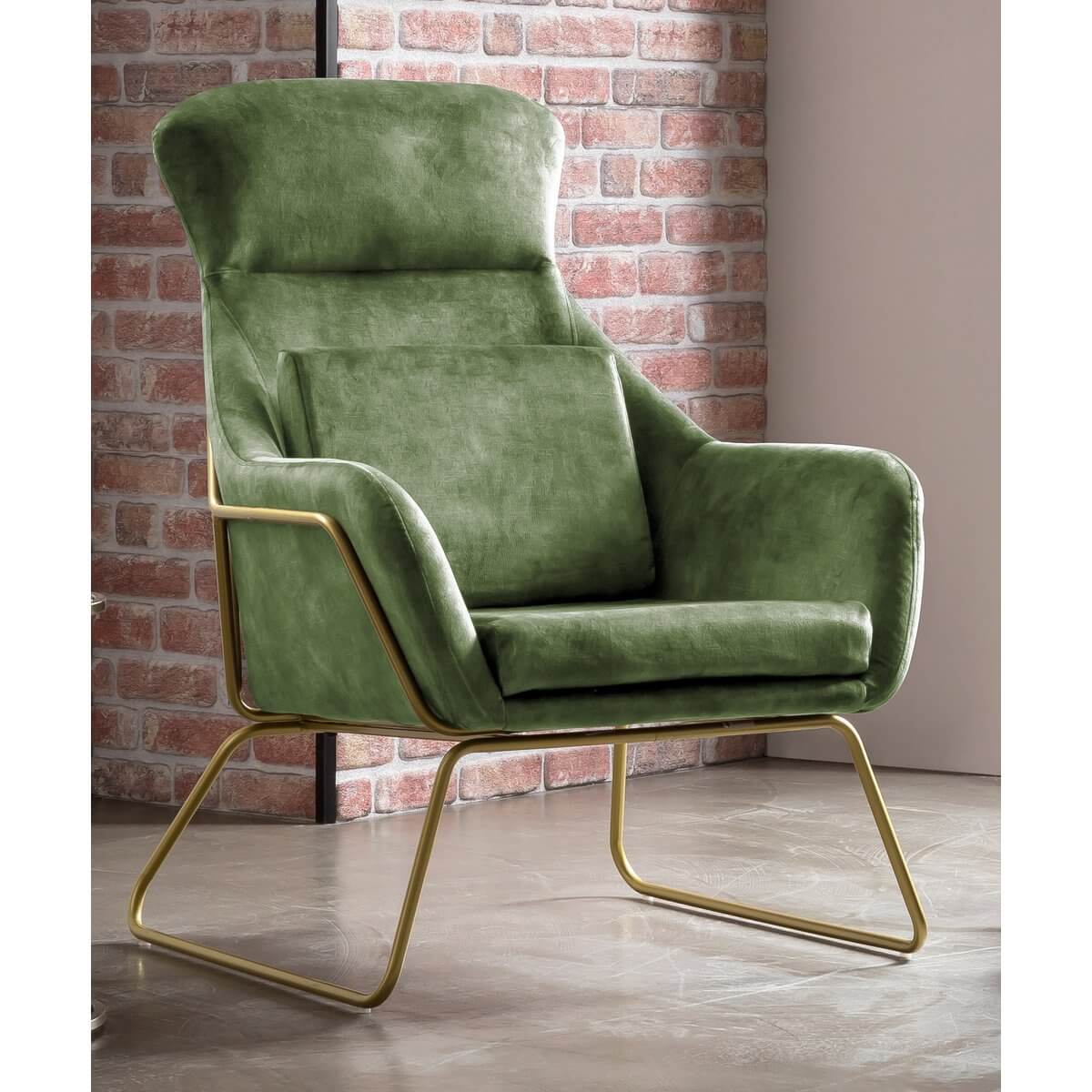 Velvet velor relax armchair green - SalesFever