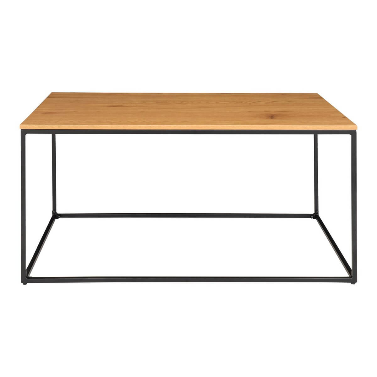 Vita salontafel eikenlook - zwart metalen frame - 60 × 90 × 45 cm