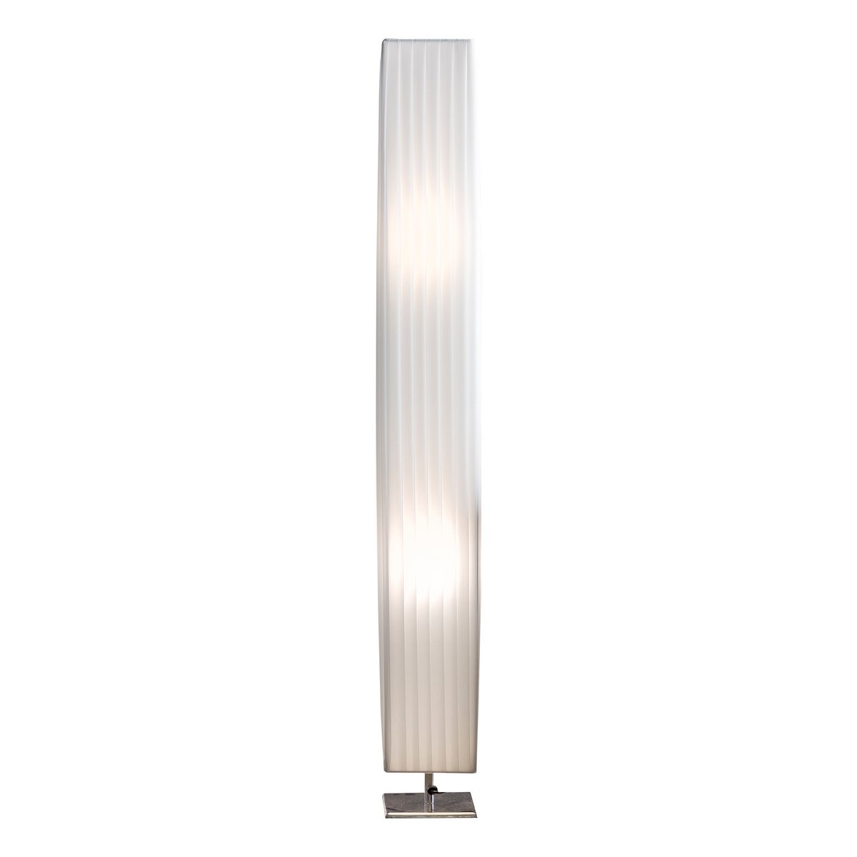 Vloerlamp Art Deco Plissé Wit met Chroomvoet 120 cm – Luxe Designlamp - SalesFever - Casanovio