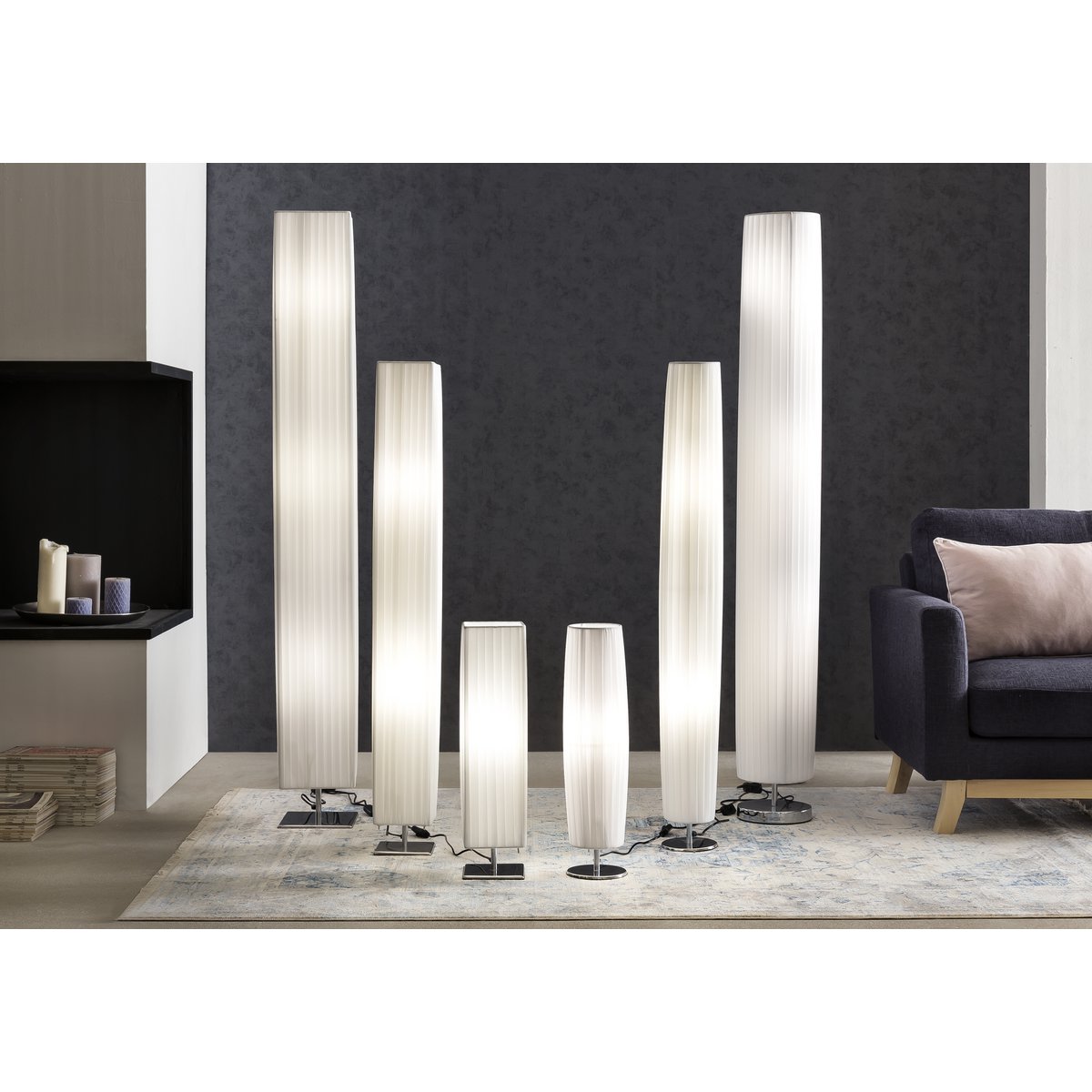 Vloerlamp Art Deco Plissé Wit met Chroomvoet 160 cm – Dimbare Luxe Designlamp - SalesFever - Casanovio