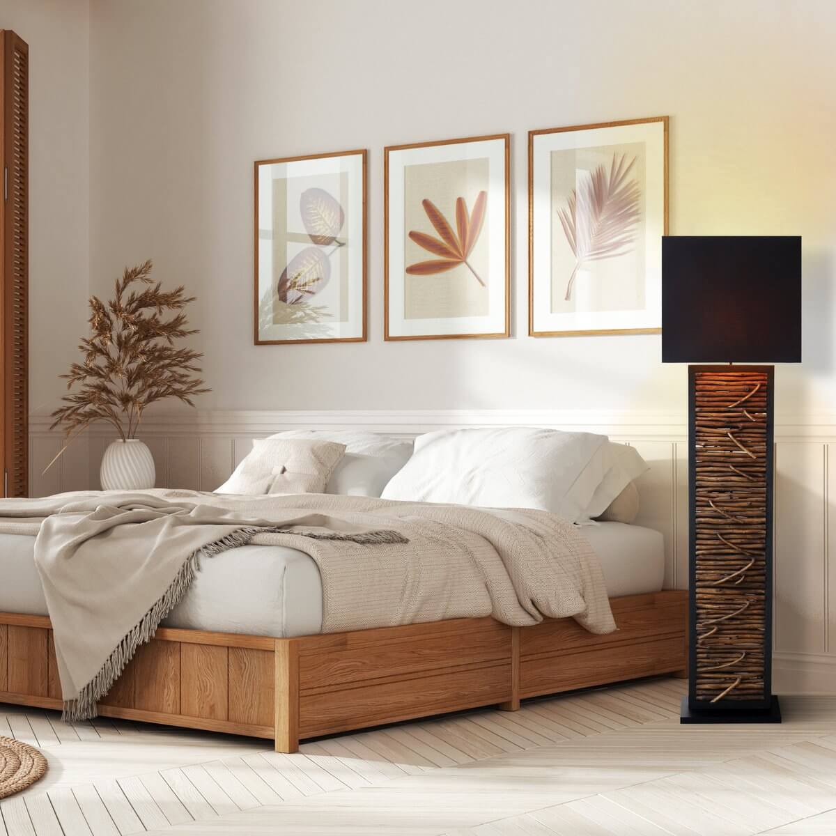 Floor lamp driftwood natural/black 163 cm - SalesFever
