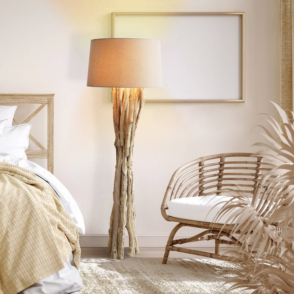 Floor lamp driftwood white 145 cm - SalesFever
