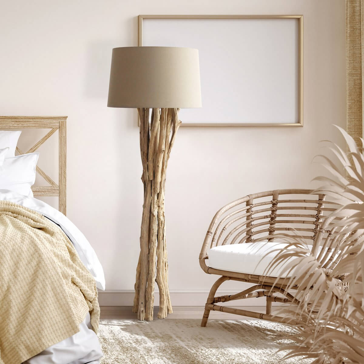 Floor lamp driftwood white 145 cm - SalesFever