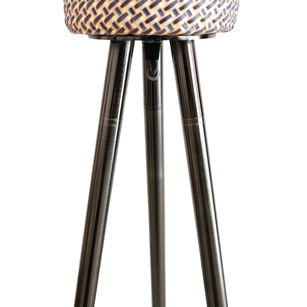 Floor lamp with braided shade natural/black 152 cm - SalesFever