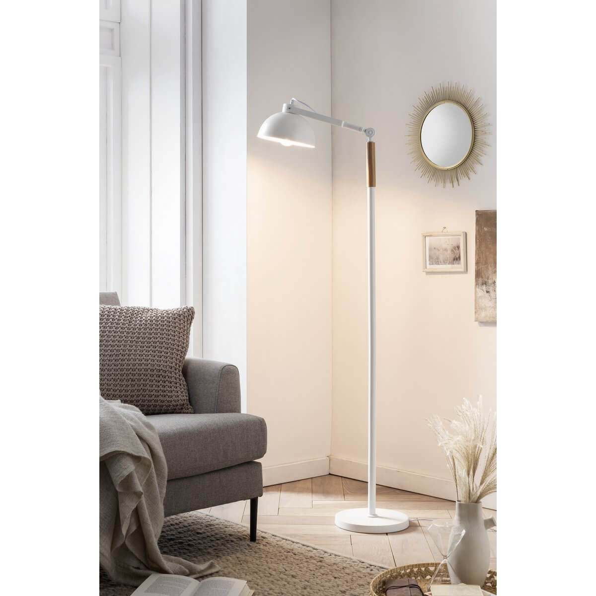 Floor lamp Scandinavian white/natural - SalesFever