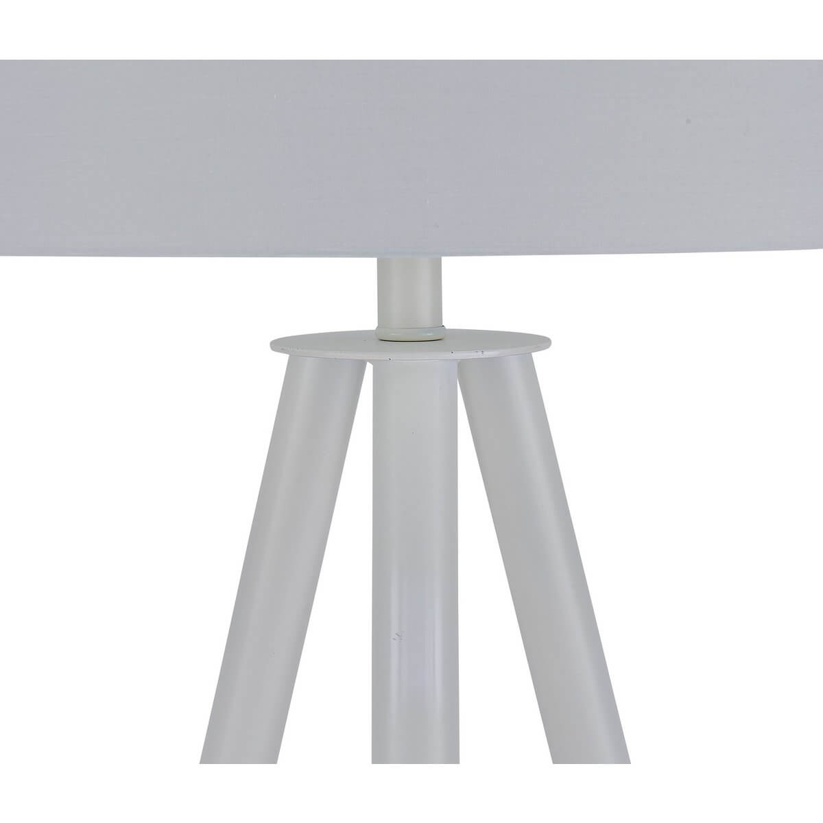 Floor lamp with wooden frame and white/natural fabric shade - SalesFever