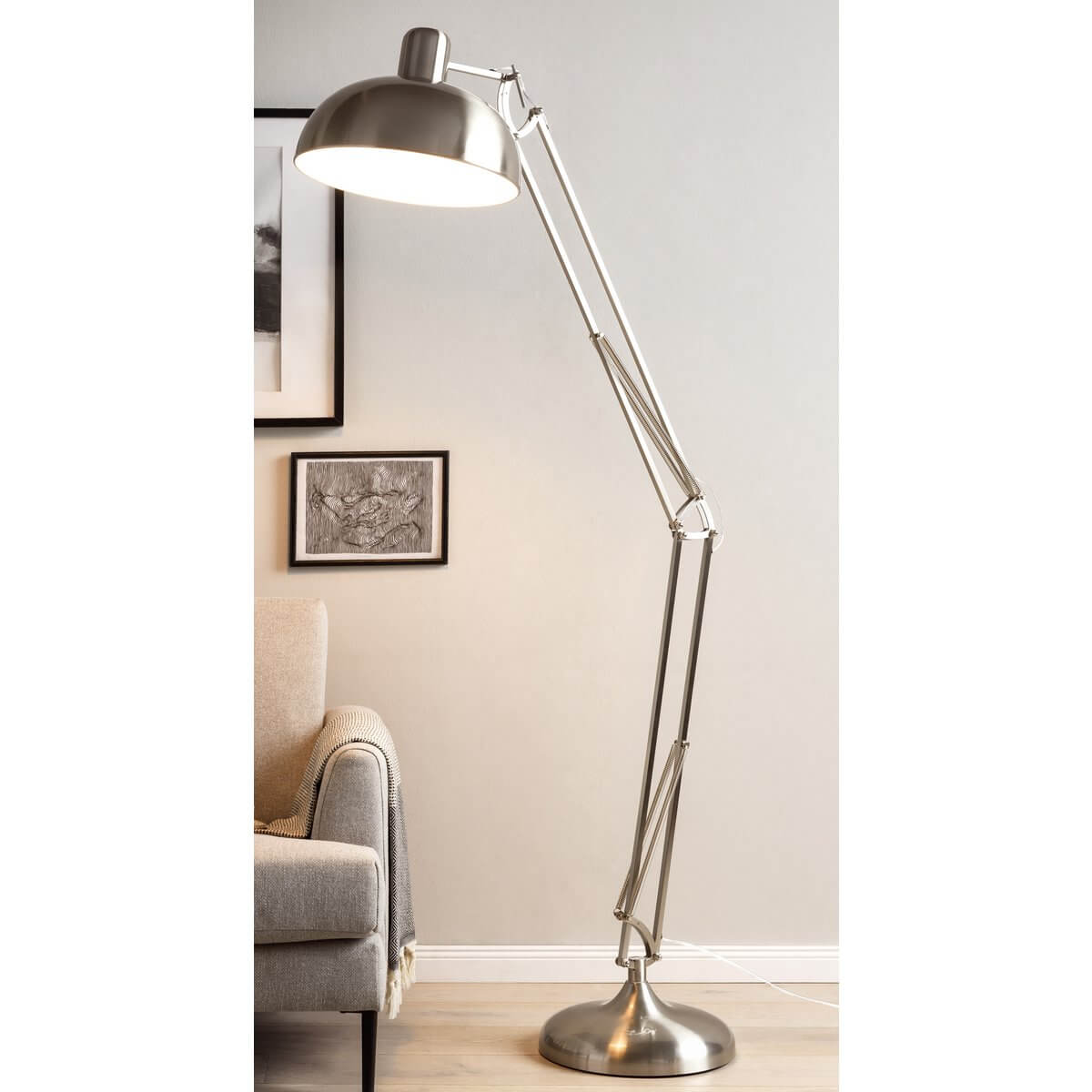 Industrial floor lamp steel adjustable - SalesFever
