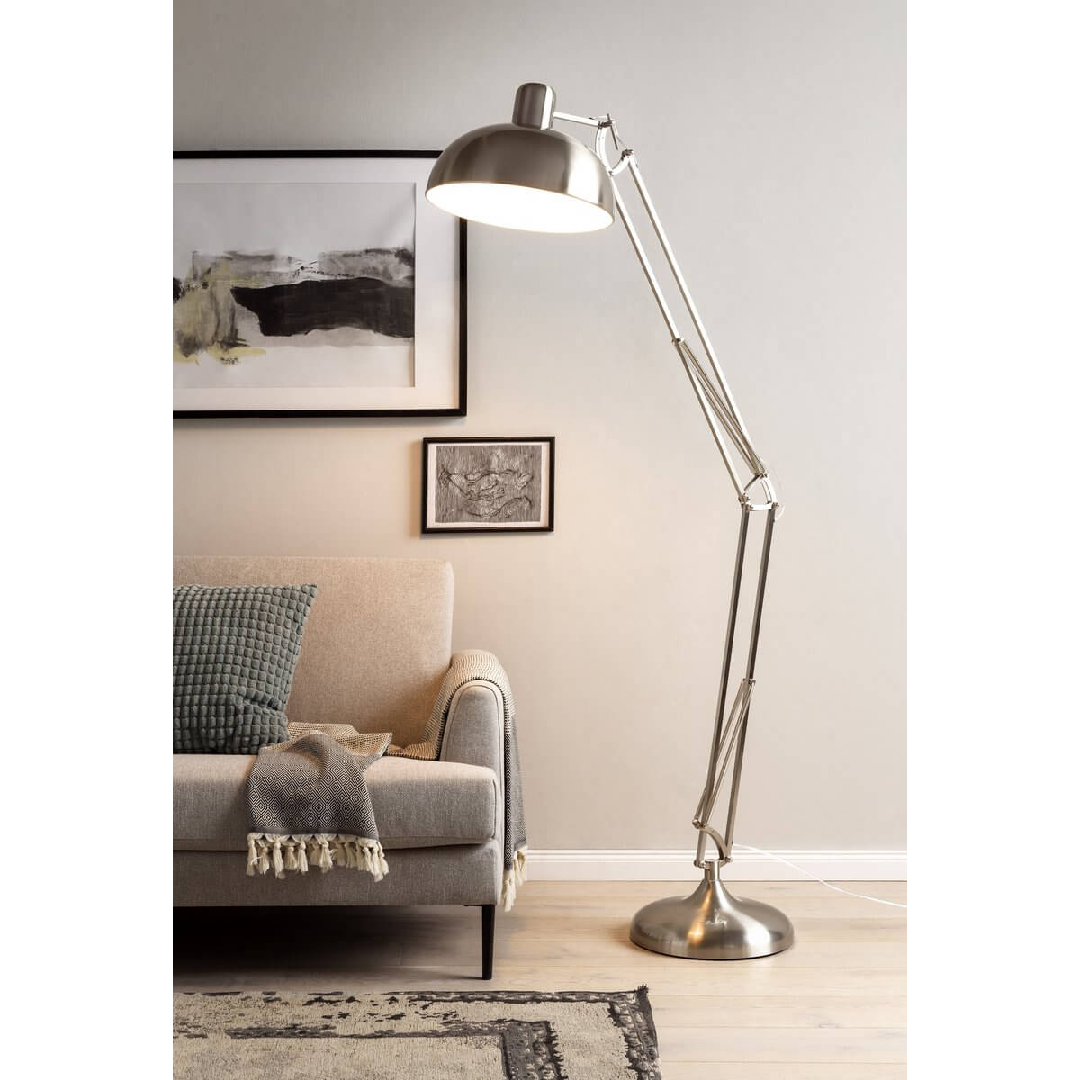 Industrial floor lamp steel adjustable - SalesFever