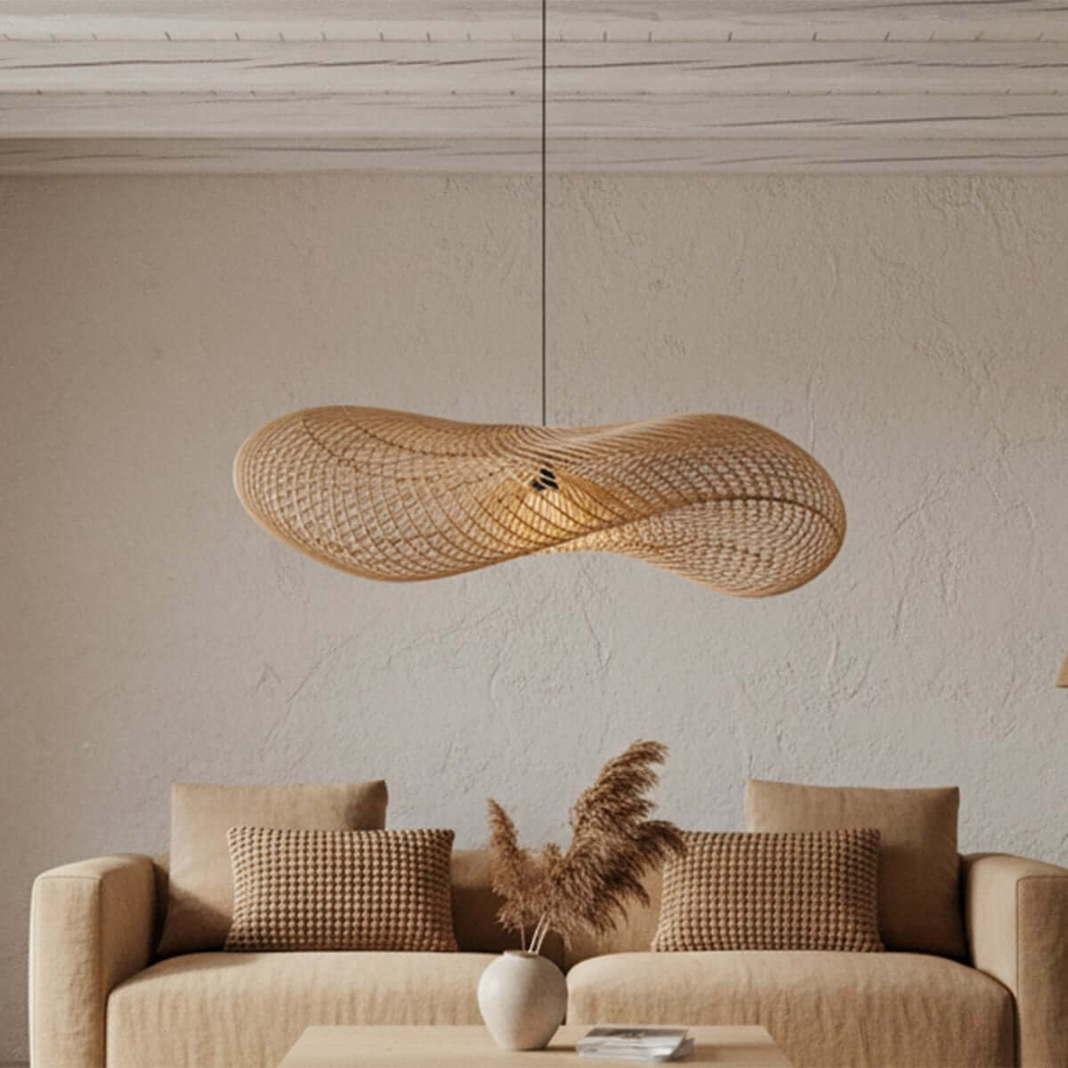 Wave hanging lamp Naturel XL - Raw Materials