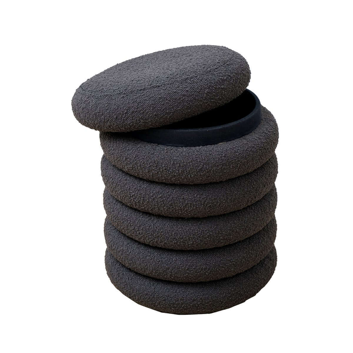 Looped Sitzhocker Ø38 cm Anthrazit - SalesFever