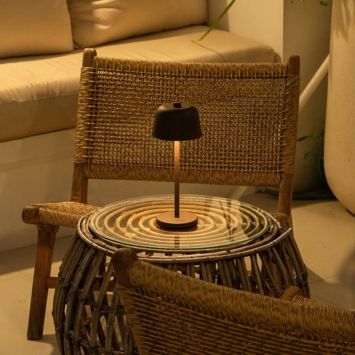 Anton Mokka Bruin Oplaadbare Tafellamp | Strakke en draadloze verlichting