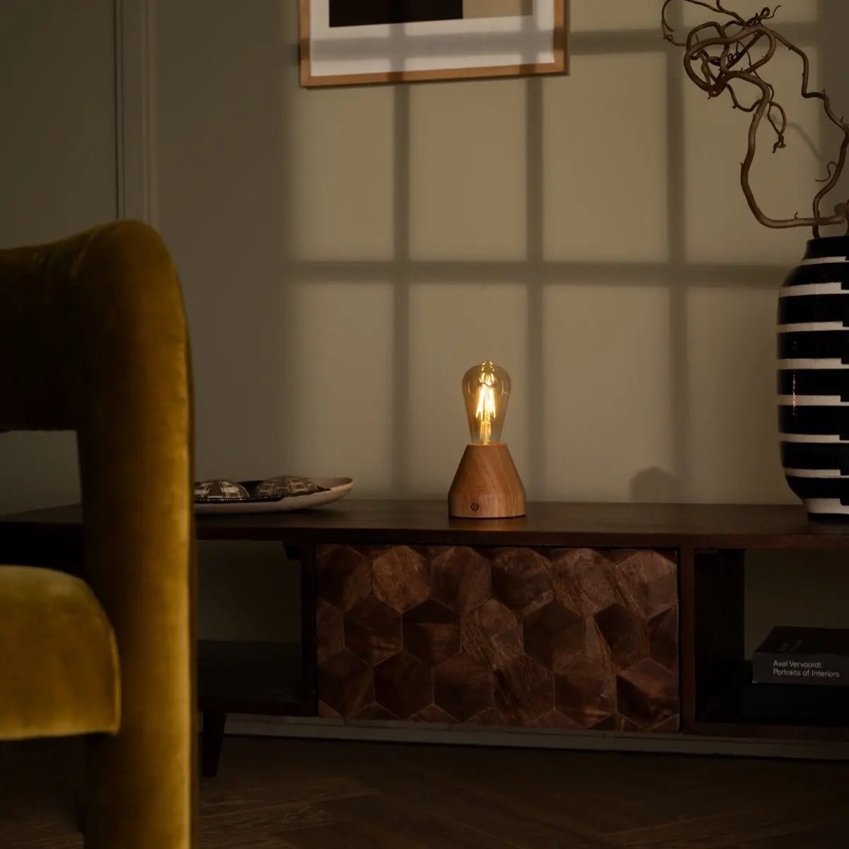 Zavi Lichtbruine Oplaadbare Tafellamp | LED, draadloos en batterijduur van 80 uur