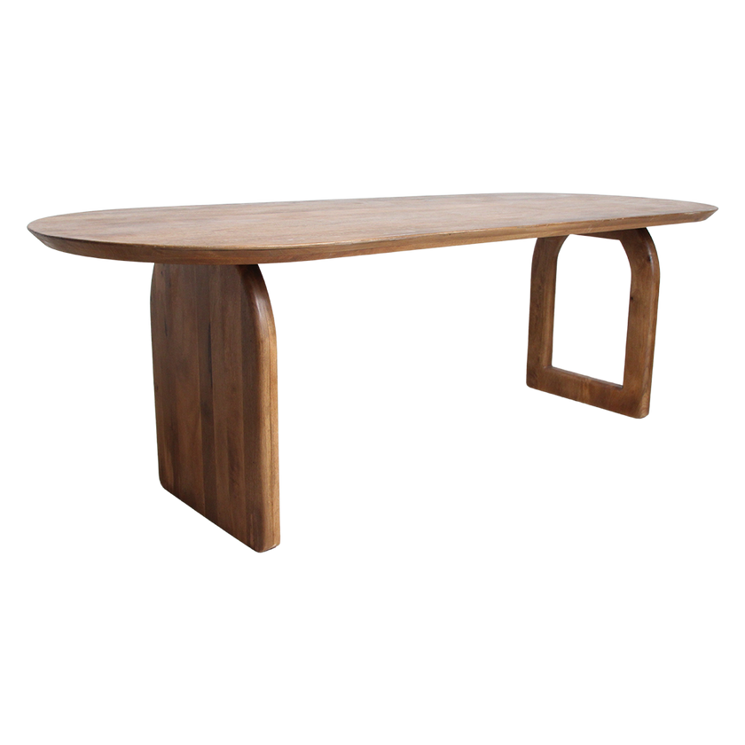 Bullnose eettafel bruin mix onderstel