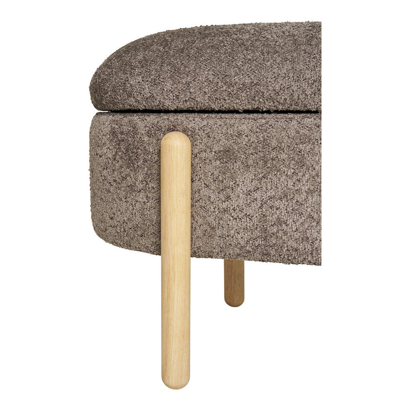 Branca Bench - Brown/Natural, polyester/schuim/multiplex, 98x41x48 cm