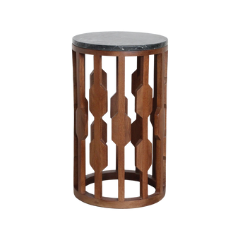 Lampung bijzettafel marmer zwart - 40x40x50 cm