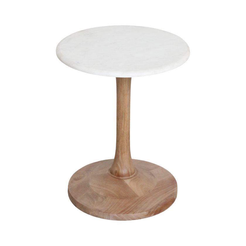 Kuala Lumpur bijzettafel marmer wit - 40x40x50 cm