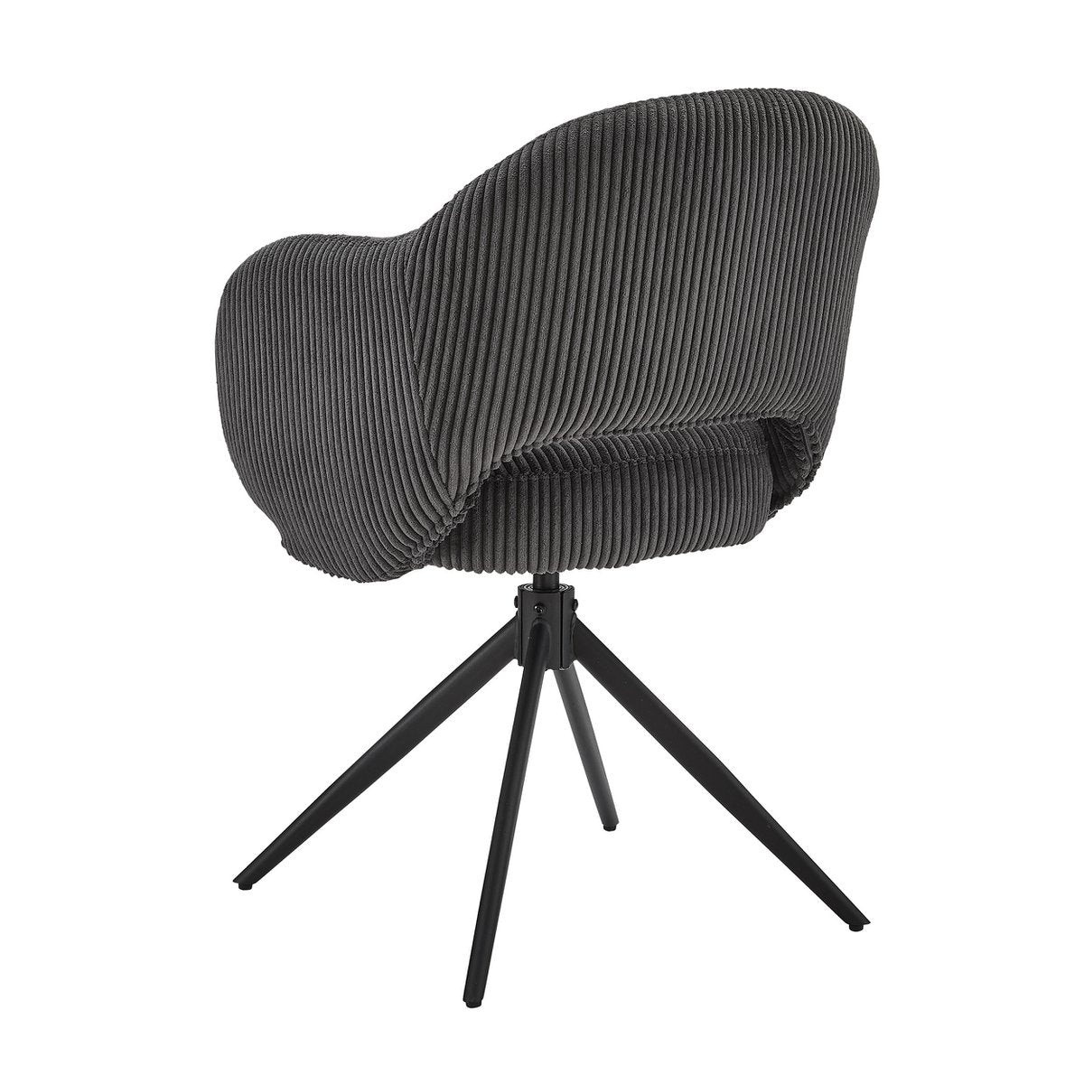 Draaifauteuil Donkergrijs met Zwart Metalen Frame – Corduroylook & Pocketvering - SalesFever - Casanovio