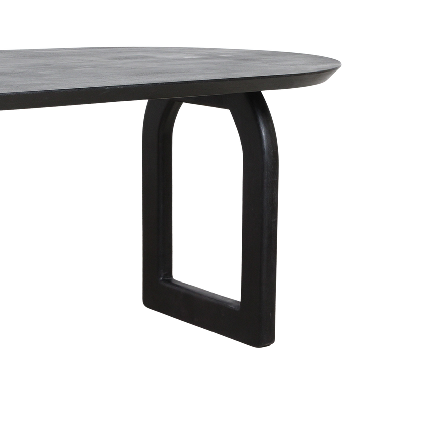 Bullnose eettafel zwart mix onderstel