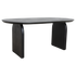 Bullnose eettafel zwart gesloten onderstel