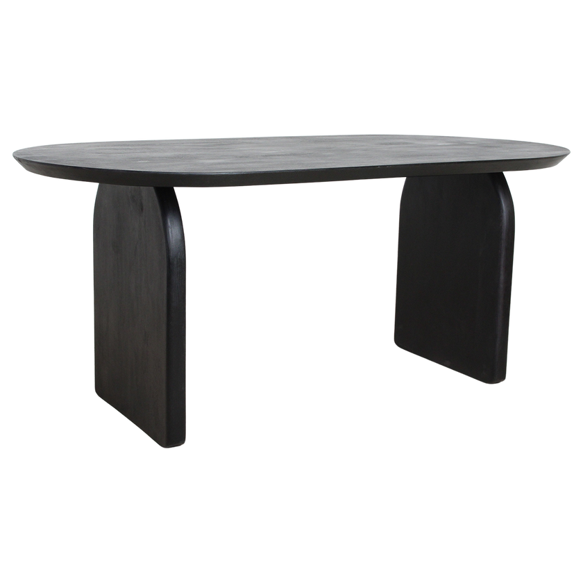 Bullnose eettafel zwart gesloten onderstel