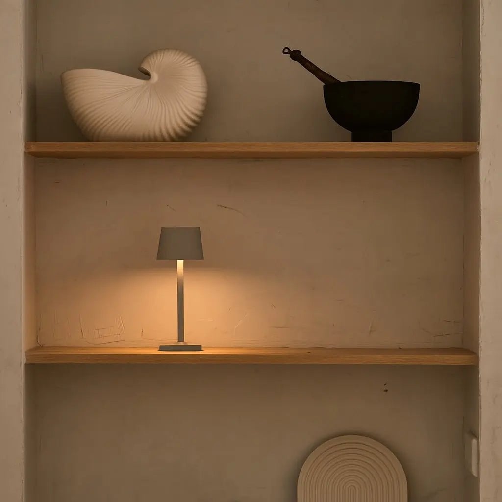 Ava Shadow Gray - Oplaadbare tafellamp | Stijlvol, draadloos en dimbaar